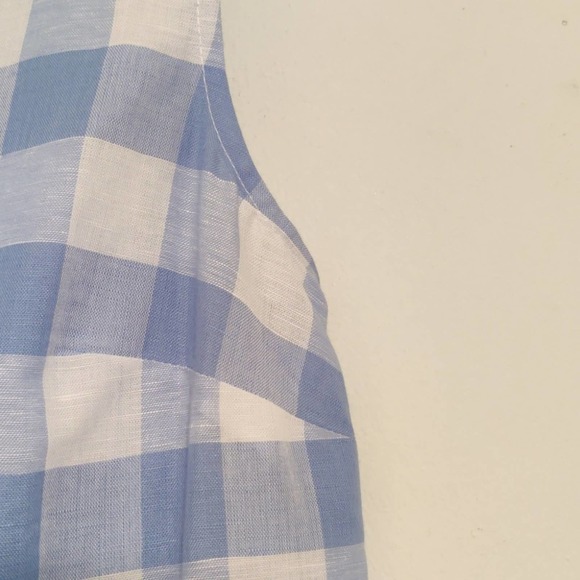 🎈J Crew Gingham Linen Blend Blouse, EUC S 4 - Picture 8 of 11